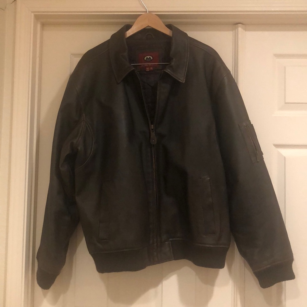 Men’s Dark Brown Leather Jacket - XL